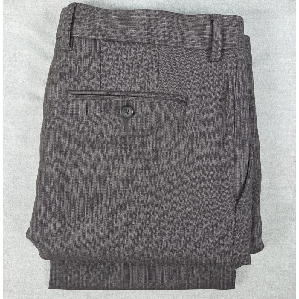 BANANA REPUBLIC Classic 36x30 Wool Dress Trousers Pants Brown Herringbone Career